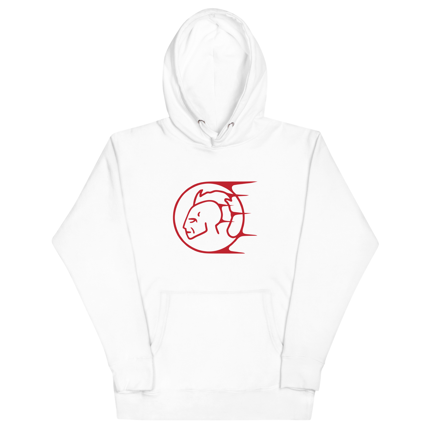 UNISEX HOODIE // RED ON WHITE